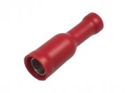 Konektor Faston kulatý, krimpovací, izolovaný červený , 4.0mm FZD - dutinka ( zásuvka, samička )