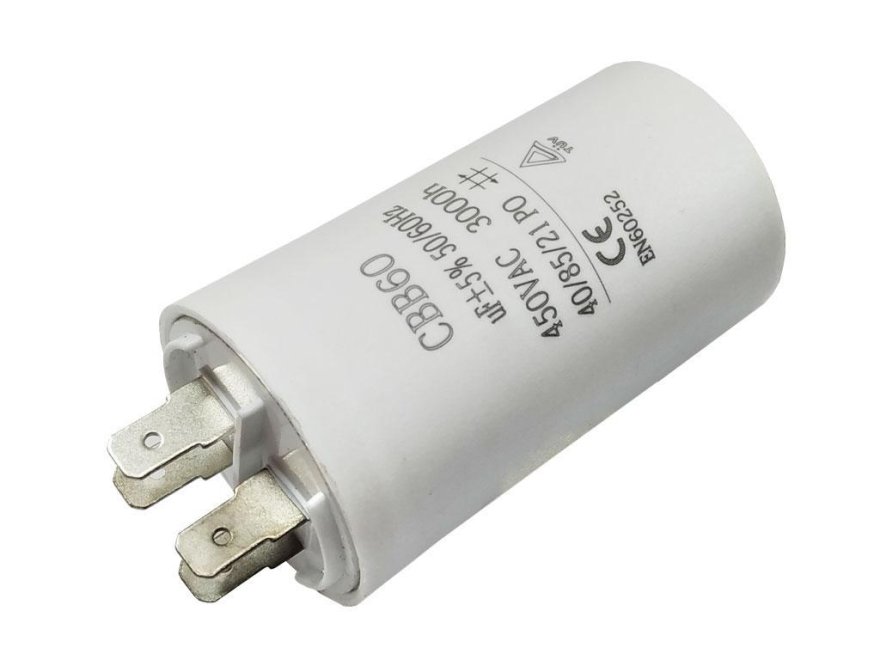 Rozběhový kondenzátor 12.5 uF 450V 50/60Hz CBB60, konektory faston 6.3mm, motorový běhový kondenzátor - Kliknutím na obrázek zavřete